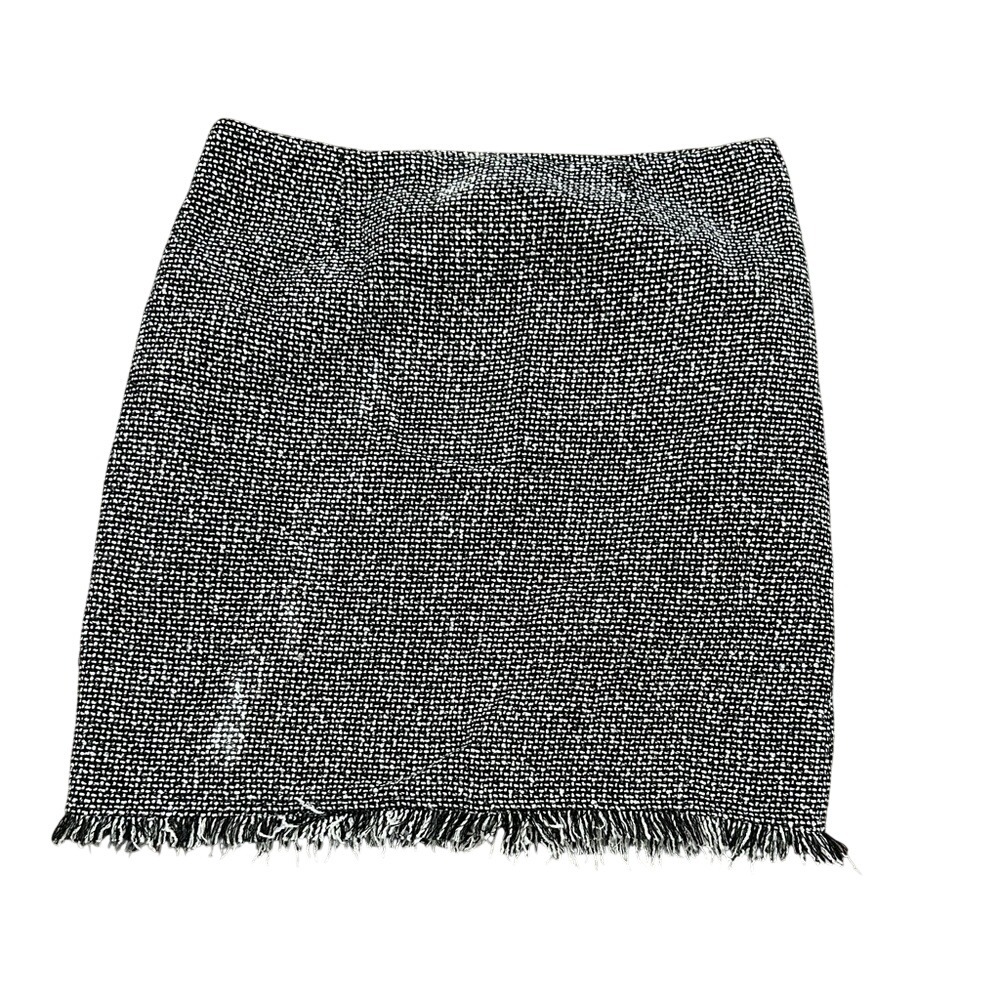 First Option Black Gray Tweed Pencil Skirt Women's Size 8 Career Workwear‎
